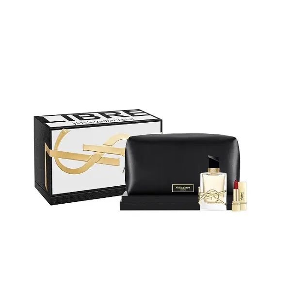 YSL Libre Edp 50ml & Rouge Pur Couture N°1 1.4ml & Black Pouch