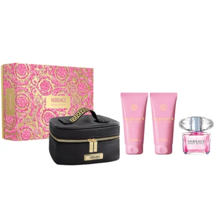 Versace Bright Crystal Gift Set Edt 90ml + Body Lotion 100ml + Shower Gel 100ml + Beauty Case